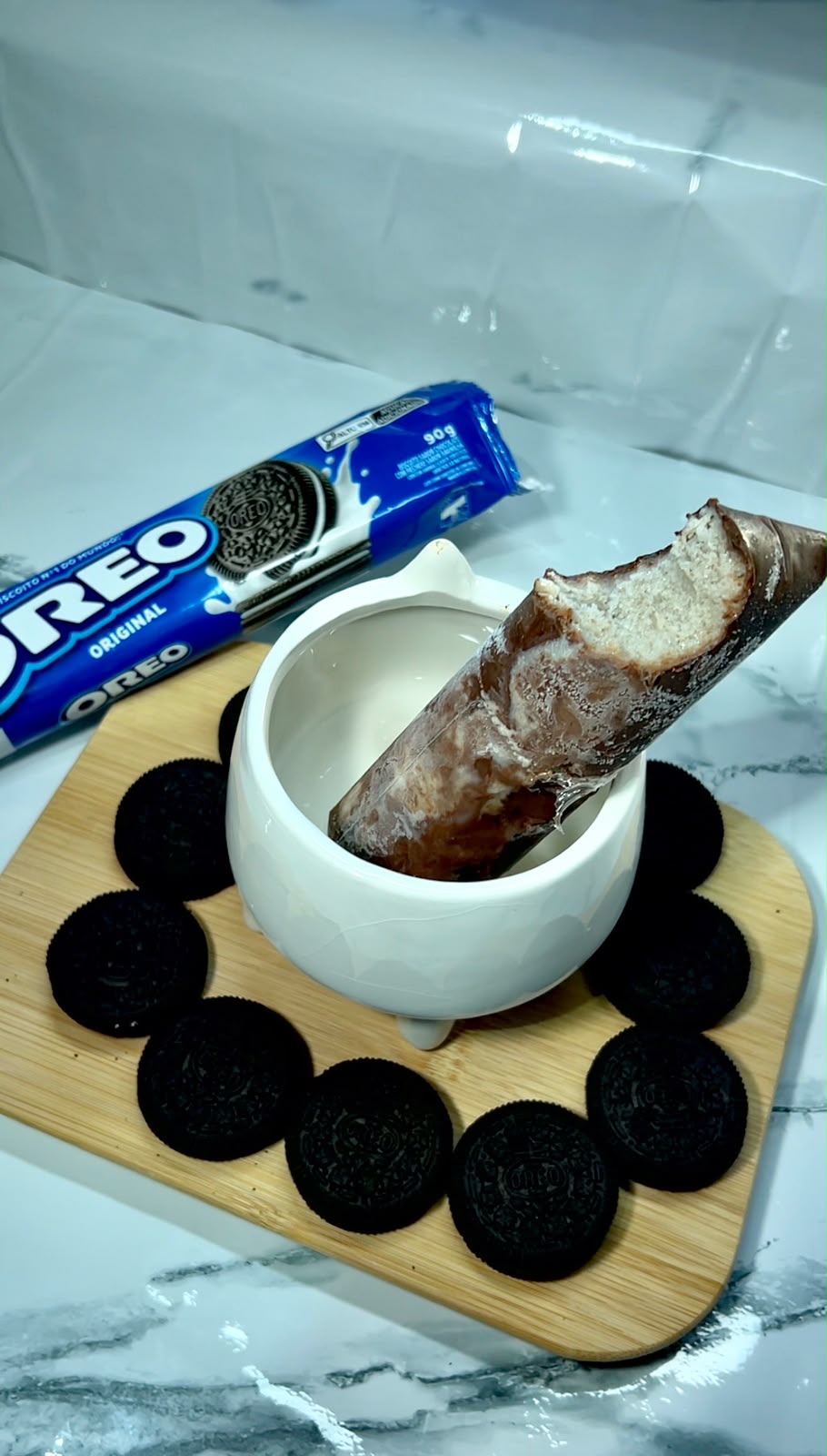 Geladinho gourmet de Oreo